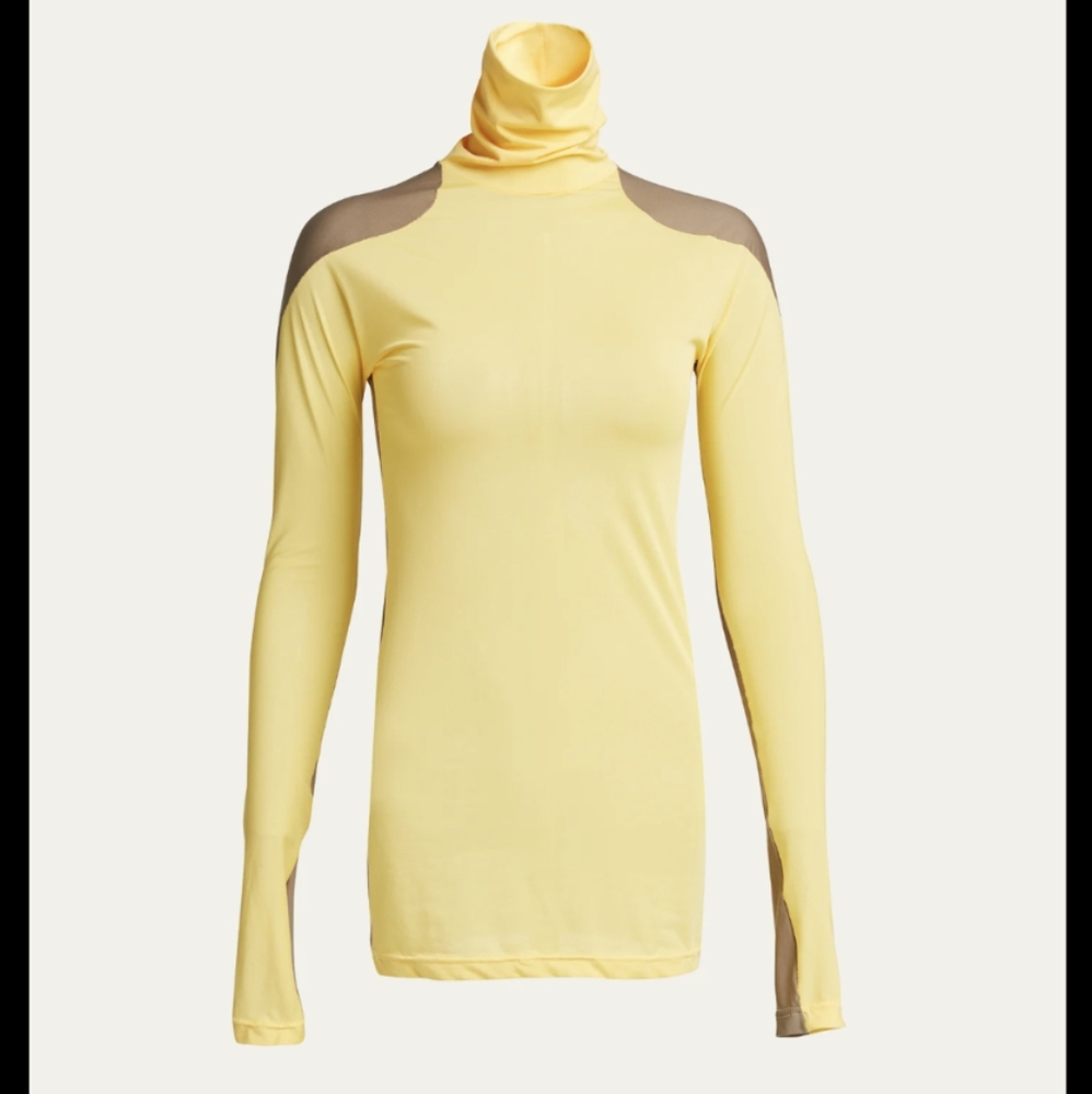 Vaara Two-Tone Turtleneck - Yellow/Beige